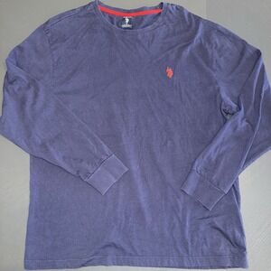 US Polo Assn Shirt Mens XL Navy Long Sleeve Crewneck Red Pony‎ Embroidered